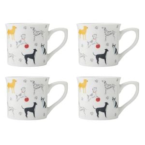 4PK Mikasa Stoneware Fluted Coffee Mug Drinkware 250ml - Dog
