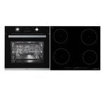 Parmco Pack PPB10I  I 600mm 10 Function Black Oven + 600mm 4 Element Black Induction Cooktop