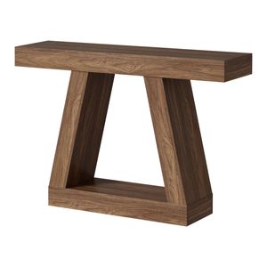 Oikiture Console Table Hallway Narrow Sofa Table Entryway Display Shelf Walnut