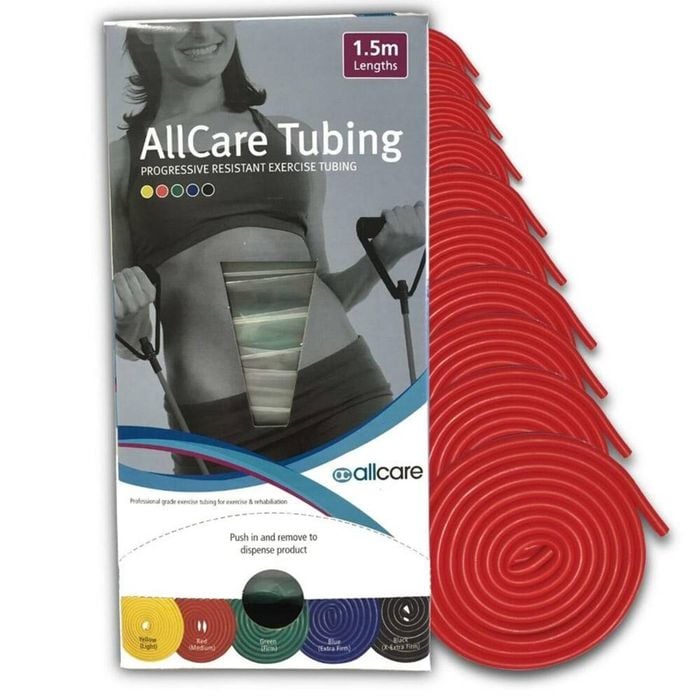 66fit Exercise - Resistance Tubing — 1.5 m (Box) - Resistance Medium - Red - Box of 20