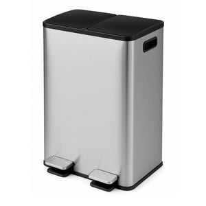 TOQUE 2x30L Double Compartment Rubbish Bin - Black