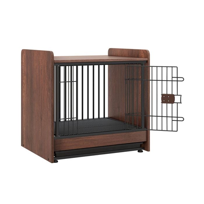 Costway Dog Crate Furniture Doge Kennel Indoor Dog Cage Pet House Rustic Brown