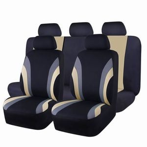 Catzon Car Seat Covers Full Set Vehicle Front And Rear Seat Protectors For Suvs Trucks-beige