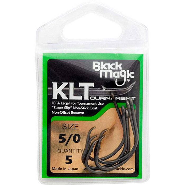 Black Magic KLT Teflon Coated Fishing Hook Small Pack 5/0