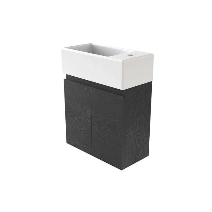 Stein 480 x 240 x 450mm Black Select Wall Hung Handleless Compact Vanity