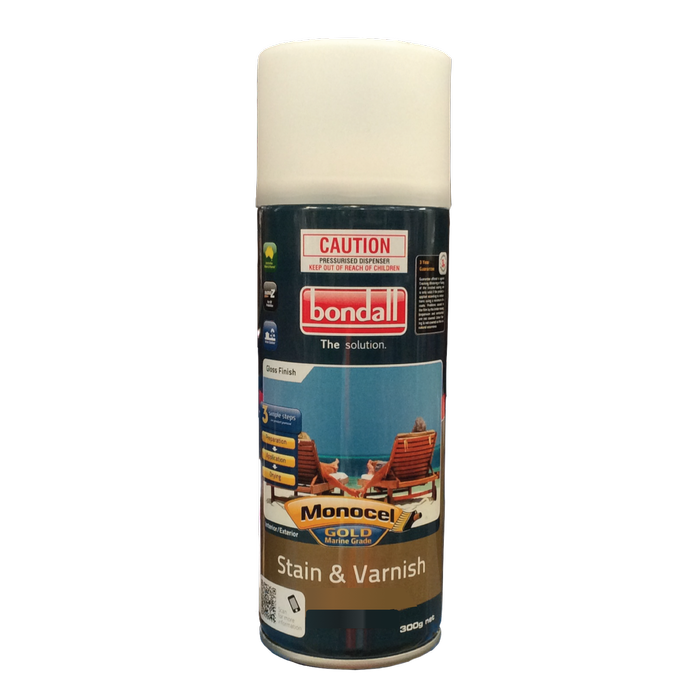 Bondall 300g Jarrah Monocel Gold Marine Grade Stain and Varnish Aerosol