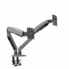 P&P Black Dual Screen Desktop Monitor Arm With Gas Spring Extension USB Ports And Full Motion Control