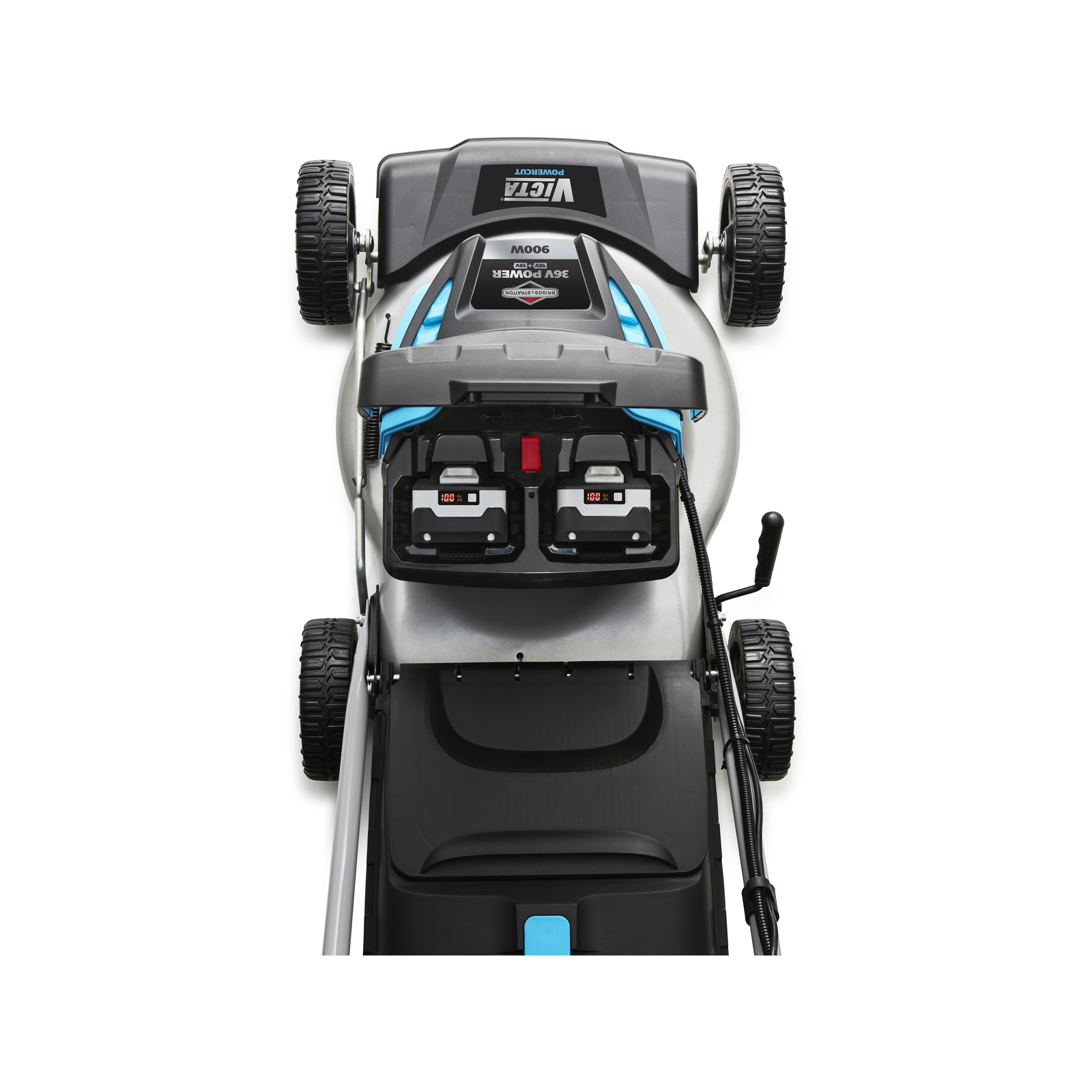 VICTA Powercut 36V 2 x 18V Brushless Steel Deck 16 Lawn Mower Kit With 2 x 5.0AH Batteries 2691856 Bunnings Australia