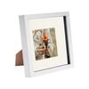 Nicola Spring 8 x 8 3D Shadow Box Photo Frame - Craft Display Picture Frame with 4 x 4 Mount - Glass Aperture - White