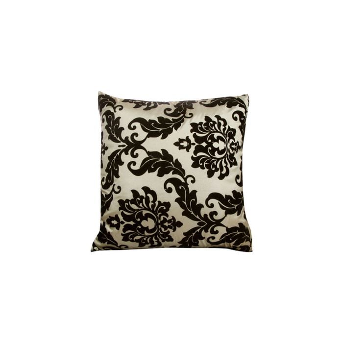 Damask Pale Gold Felt Applique Cushion 43 x 43 cm