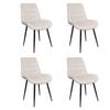 Bribrion Dining Chairs Set Of 4 Grid Quilted Square Tufted White
