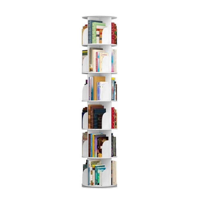Lauft 6-Tier Rotating Book Storage Shelf Bookcase Rotating Display Stand Shelf