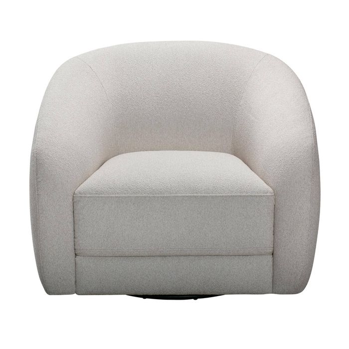 Cleopatra 1 Seater Swivel Fabric Sofa Lounge Linen Grey