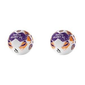 2PK A-League Perth Glory A-League Soccer Ball Size 5 - Purple/Orange