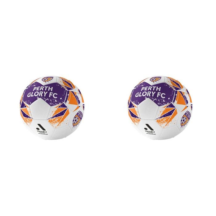 2PK A-League Perth Glory A-League Soccer Ball Size 5 - Purple/Orange