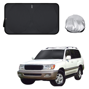 Front Windscreen Sun Shade for Toyota LandCruiser 100 1998 - 2007 - XL 160 x 100 cm - Black