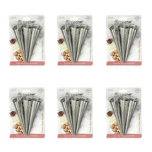 6x 3pc Topchef Stainless Steel Cream Horn Moulds Baking Utensil Set Silver