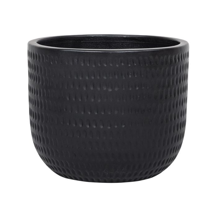 260 x 310mm Black Extra Large Dotty Round Ceramic Pot