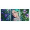 3pcs Featuring Purple Flowers Beauty  Print 100% Australian Made 3 x 40x60cm (Metal Print)
