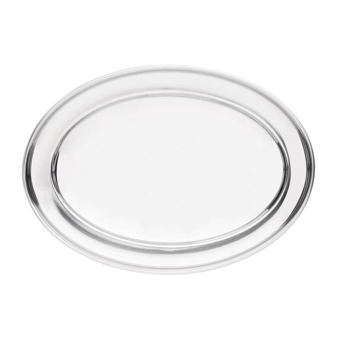 Olympia Service Tray Stainless Steel Oval 220mm Serving Platter Catering Kitchenware