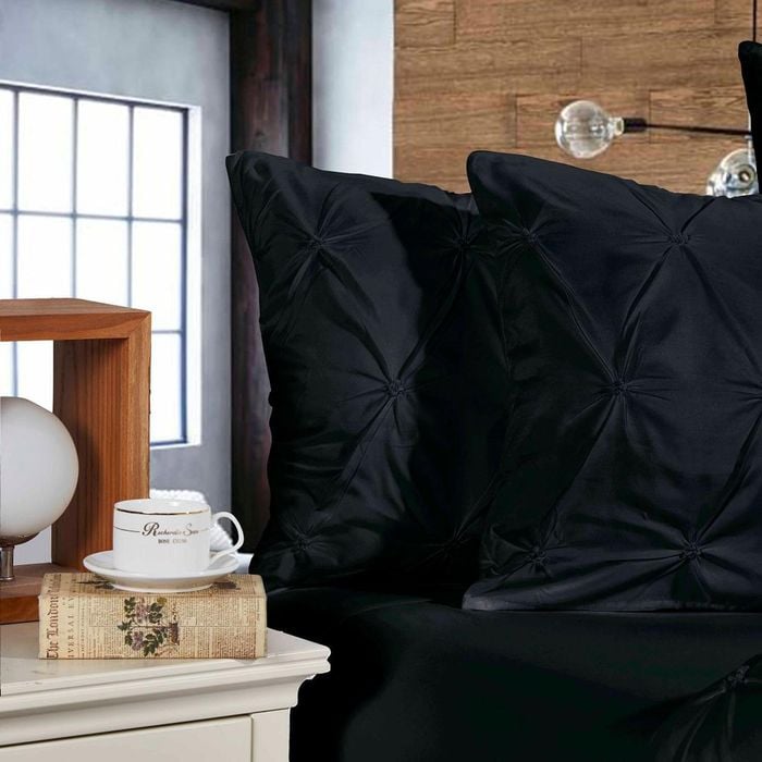 Fabric Fantastic Diamond Pintuck Premium Ultra Soft Cushion Covers 2-Pack - Black