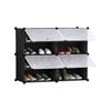 SOGA 4 Tier 2 Column Shoe Rack Organizer Storage Stackable