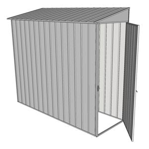 Build-a-Shed 0.8 x 2.3 x 2m Skillion Single Hinged End Door Shed - Zinc