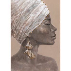 P&P African Woman Canvas Print - Elegant Modern Wall Art for Living Room, Bedroom & Office Décor 70x100cm
