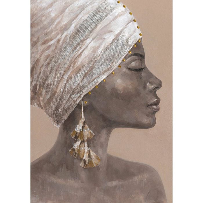 P&P African Woman Canvas Print - Elegant Modern Wall Art for Living Room, Bedroom & Office Décor 70x100cm