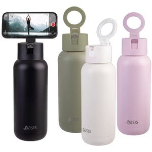 Oasis Mag-Grip Ceramic Triple Wall Insulated Moda Drink Bottle 1L - Pink Lemonade