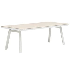 FurnitureOkay Capri Sintered Stone Outdoor Dining Table (220x100cm) - White