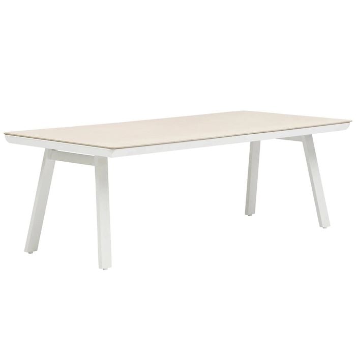 FurnitureOkay Capri Sintered Stone Outdoor Dining Table (220x100cm) - White