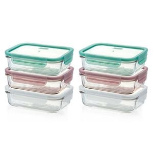 Glasslock 710ml Rectangular Storage Container Set w/ Lid 6pc