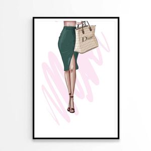 Luxury Handbag with Stylish Heels Print 100% Australian Made 60x90cm (Poster)