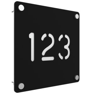 ProtectorAl 280 x 280mm Black Aluminium Cut Through Custom House Sign
