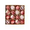 Catzon 16 Pcs Christmas Balls 6CM Painted Ornaments for Xmas Tree Garland Decor-Red White