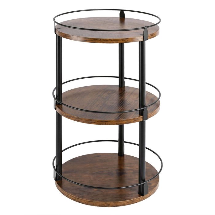 Toque Lazy Susan Turntable 3 Tier 360° Spin Pantry Organiser For Kitchen Brown