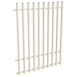 ProtectorAl 0350-1200W x 1500H Surfmist Aluminium Batten Pool Fence Panel with Mid Rail