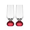 2pc Tempa Zephyr Spherical Champagne Flute Drinking Glasses Set 17cm Ruby Red