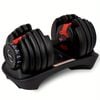NNETM Adjustable Dumbbell 24KG with Anti-Slip Metal Handle(Black)