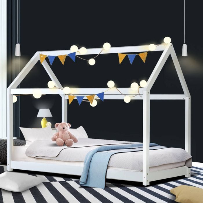Artiss Wooden Bed Frame Kids House Single CASA