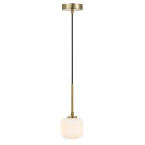 Telbix Bobo Modern Pendant Hanging Lamp Light Glass Metal Opal Matt Antique Gold Matte