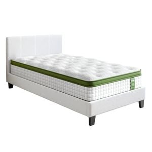 Artiss Single Bed Frame With Hybrid Mattress Set Boucle 30cm Medium Firm