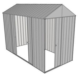 Build-a-Shed 1.5 x 3.0 x 2.3m Front Gable Single Sliding and Double Sliding Door Shed - Zinc