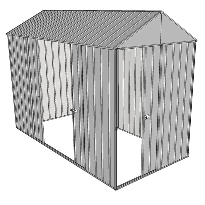 Build-a-Shed 1.5 x 3.0 x 2.3m Front Gable Single Sliding and Double Sliding Door Shed - Zinc