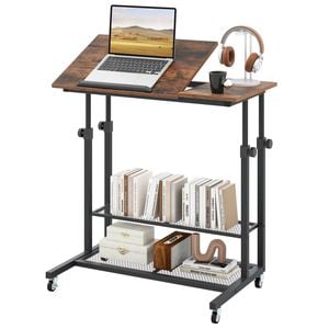 Costway Tilting Standing Desk Adjustable Computer Desk Mobile Laptop Table