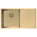 Mondella Light Gold Single Bowl Sink With Drainer Inset / Undermount