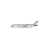 Ignite Laser Airbus A350 - Long-Range Widebody Jet Silhouette Metal Wall Art Coated Black 23.6 inch - 60 cm