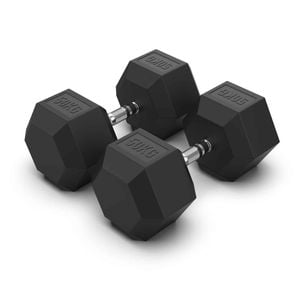 2 Pack of 50kg Dumbell Hex Rubber Coat Iron Dumbells Total 100kg