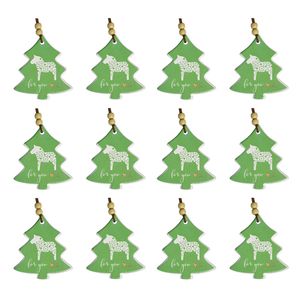 12x LVD Hang Tree Folk Christmas Green Decorative Sculpture Home/Lounge Decor